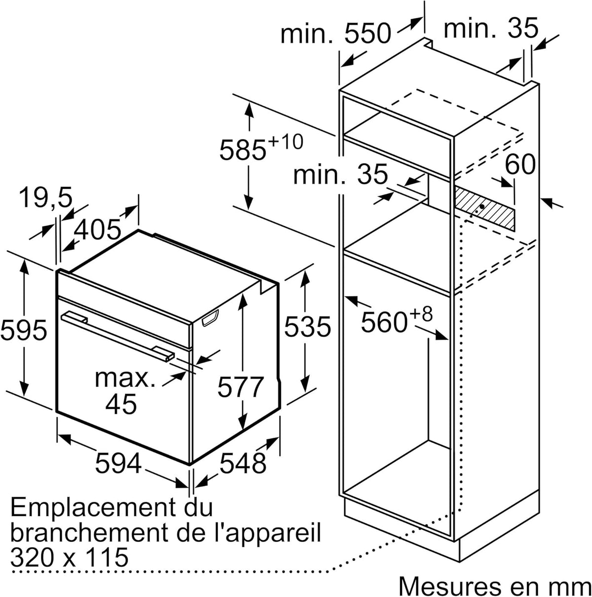 Bosch HRG7764B1, Série 8, Four encastrable, Noir