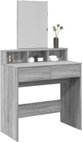 AJJHUUKI Coiffeuse avec miroir Gris Sonoma 80 x 41 x 144,5 cm - Meubles, armoires et rangement, coiffeuses pour chambre à coucher