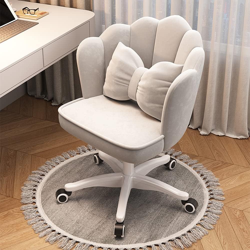 Tabouret à dossier moderne du milieu du siècle avec siège rembourré doux pour salle à manger, chambre à coucher ou coiffeuse – Chaise élégante festonnée confortable pour décoration d'intérieur