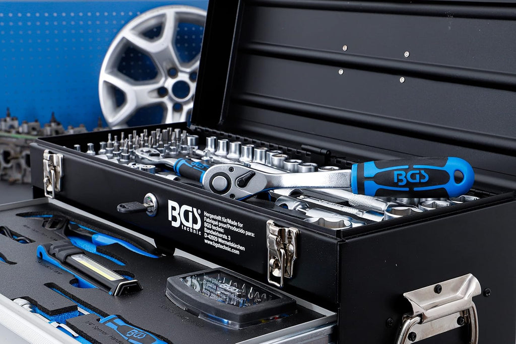 BGS 3350 Caisse à Outils métallique 3 tiroirs avec 147 Outils