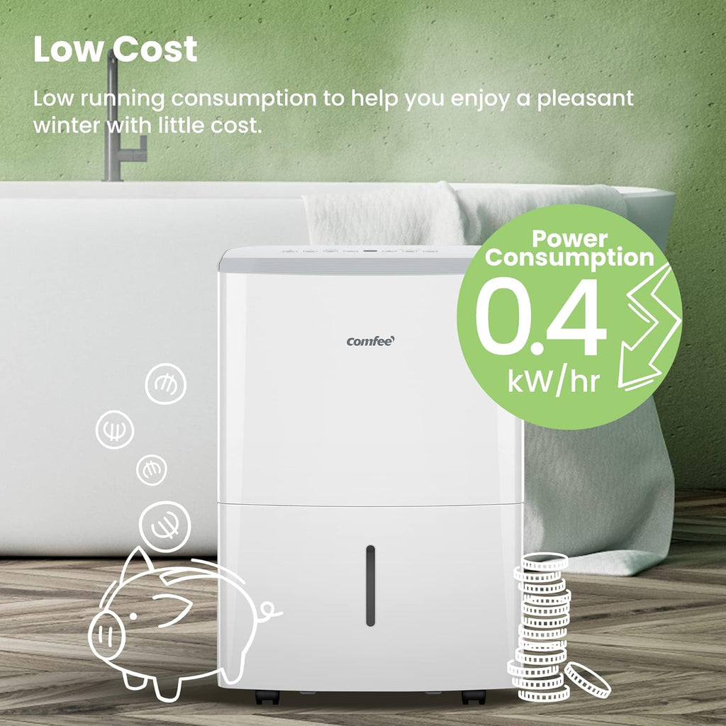Déshumidificateur Connecté 20L/jour, 4 Modes, Deshumidificateur d air Silencieux, Sèche-Linge, Réservoir 3L, Pour pièce de 40㎡/100m³, MDDF-20DEN7-WF, Chambre, Garage, Fonctionne avec Alexa