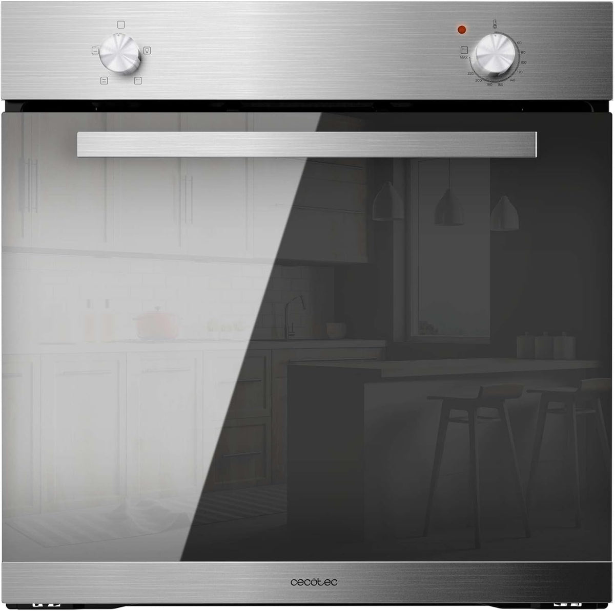 Cecotec Four encastrable Bolero Hexa C126000 Mirror A. 2800 W, capacité de 77 L, 4 fonctions, Steam Assist, Steam EasyClean, Cooling Fan, Triple Vitrage, Classe Énergétique A, Lumière intérieure.