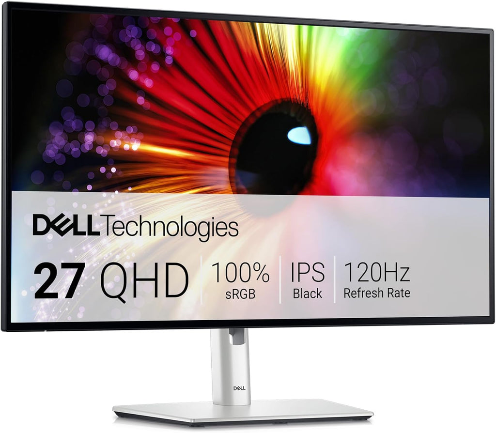 U2724D UltraSharp 27" QHD (2560x1440) Écran PC, 120Hz, IPS Black, 5ms, 98% DCI-P3, 2X USB-C, 2X DisplayPort, HDMI, 3X USB, Garantie 3 Ans, Argent