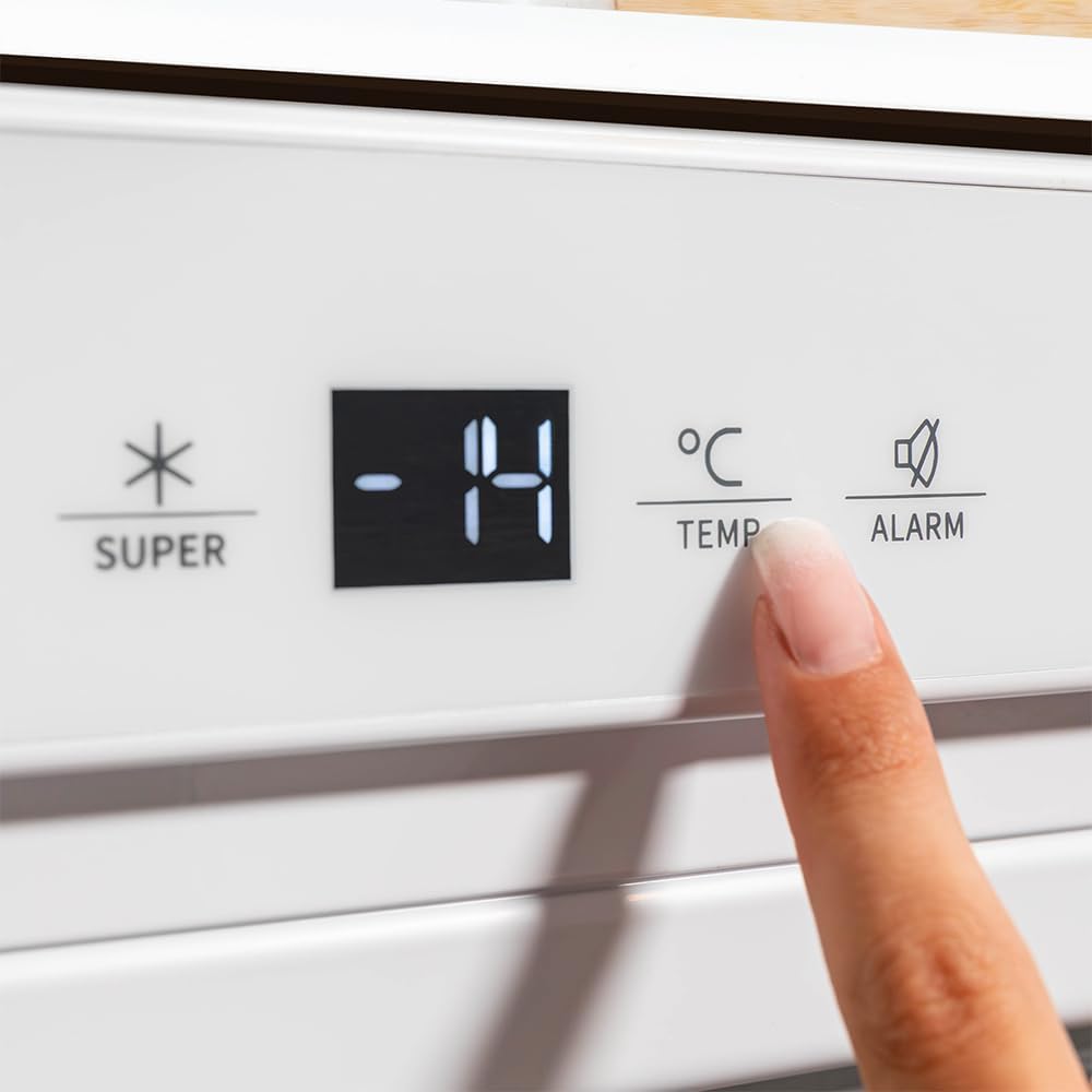 Cecotec Mini Congélateur Intégrable de 101 L Bolero Coolmarket TF BI 101 White E. Écran Tactile, Fast Freezing, Porte Réversible, Température Réglable -14 °C à -24 °C, LED Intérieur, Alarme