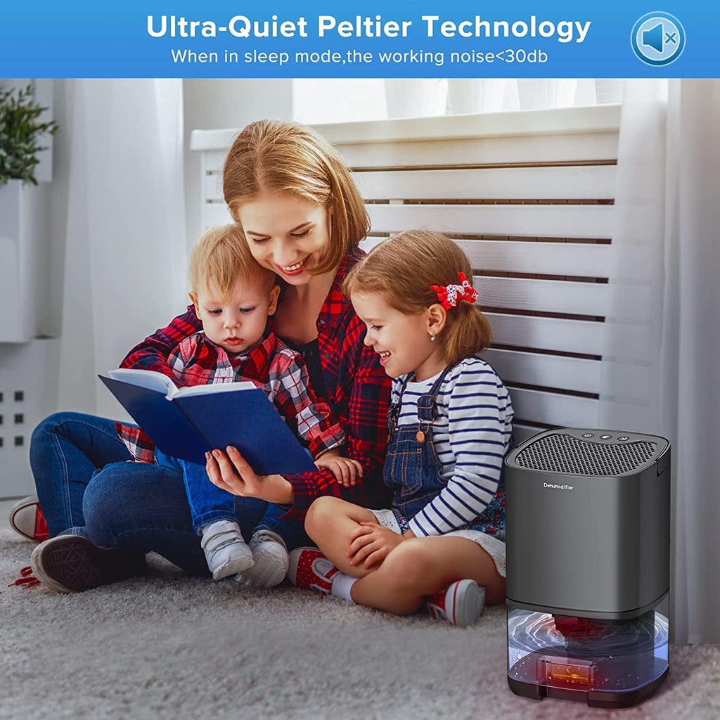 Déshumidificateur électrique Gocheer - 1000ml - Silencieux - Avec protection contre les surcharges - 3 modes de déshumidification - Lumière LED colorée - Déshumidificateur domestique.