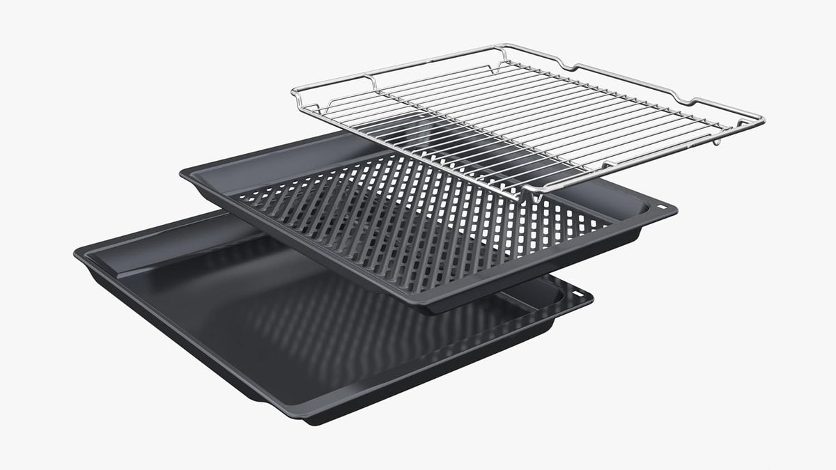 Bosch HBA272BB3 Série 4 Four encastrable 60 x 60 cm Pyrolyse auto-nettoyage LED Touch Control 3D Air chaud 10 programmes automatiques Aide au nettoyage hydrolytique Chauffage rapide Noir