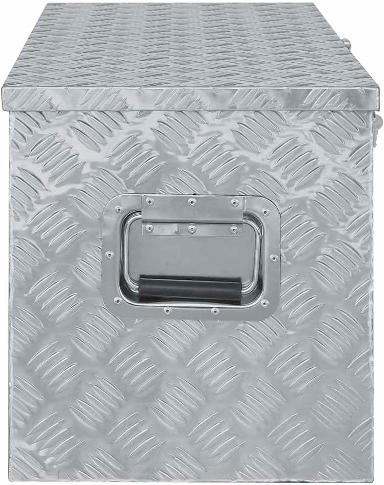 vidaXL Boîte Outils en Aluminium Argenté Coffre de Rangement Caisse à Outils