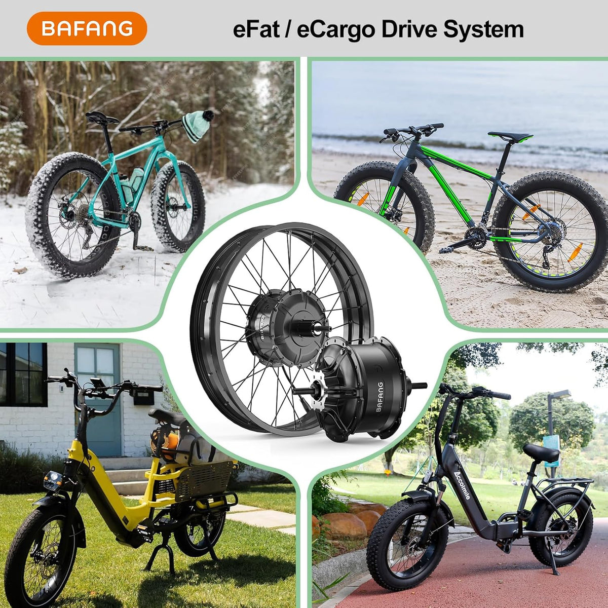 BAFANG 48V 1000W Kit De Conversion Vélo Électrique G062 20-26 Pouces Fat Tire 20x4.0 avec Affichage Optionnel Et 48V Batterie, Kit de Conversion E-Bike