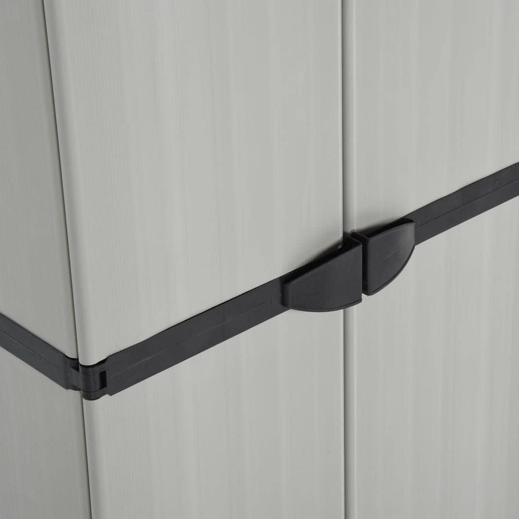 Tomostar Armoire de Rangement de Jardin, Armoire Haute à Outils Extérieur 3 étagères Gris/Noir 68x40x168cm