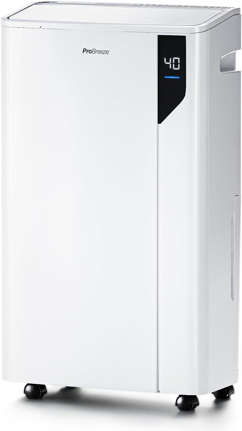 Pro Breeze Déshumidificateur d Air 20L/Jour - Deshumidificateur économe en énergie avec Mode Séchage des Vetements, Capteur et indicateur d'humidité, Filtre - Absorbeur d'humidité et moisissures