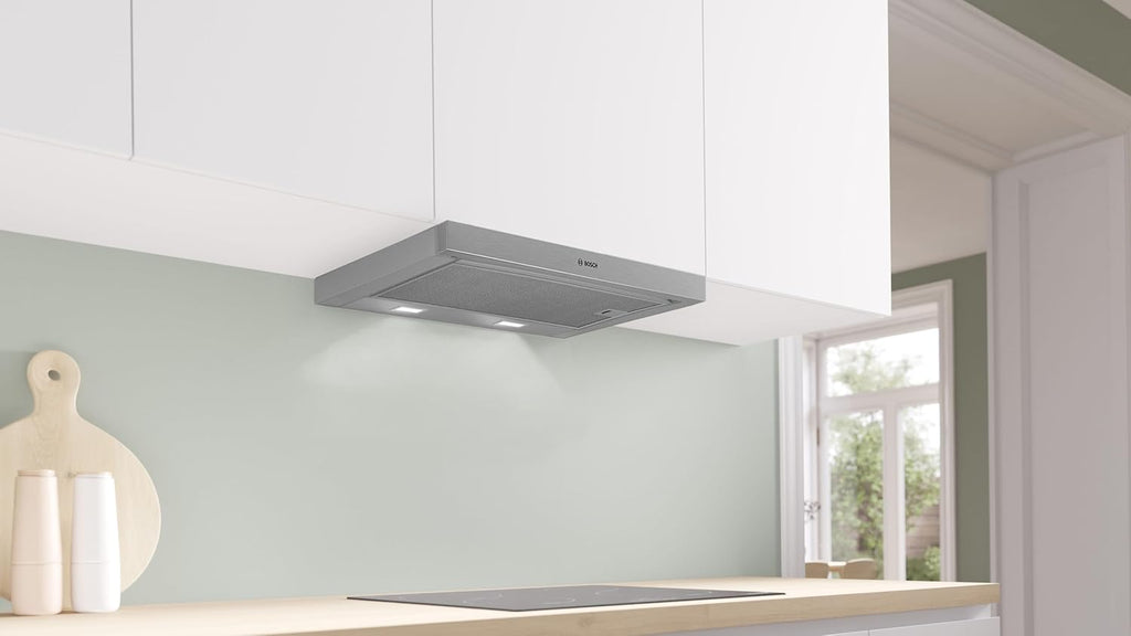 Bosch DFM064W54 Hotte télescopique Série 2, 1 moteur, 3 vitesses d'aspiration Eclairage LED, 60 cm, Silver