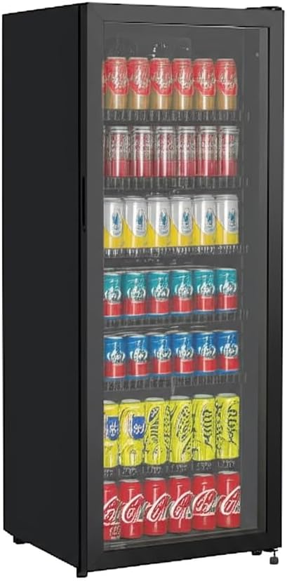 METRO Professional Réfrigérateur à Boissons GSC4240B, Métal/Verre, 54 x 54.5 x 139.5 cm, 237 L, Refroidissement Statique, 110 W, avec Serrure, Restauration, Noir
