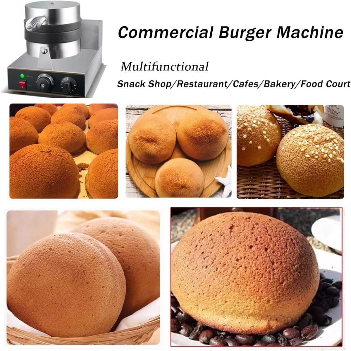 Machine à hamburger, gaufrier, presse à panini, machine à sandwich 1300 W, machine à gaufres aux œufs, machine à gaufres commerciale en acier inoxydable, 50~300