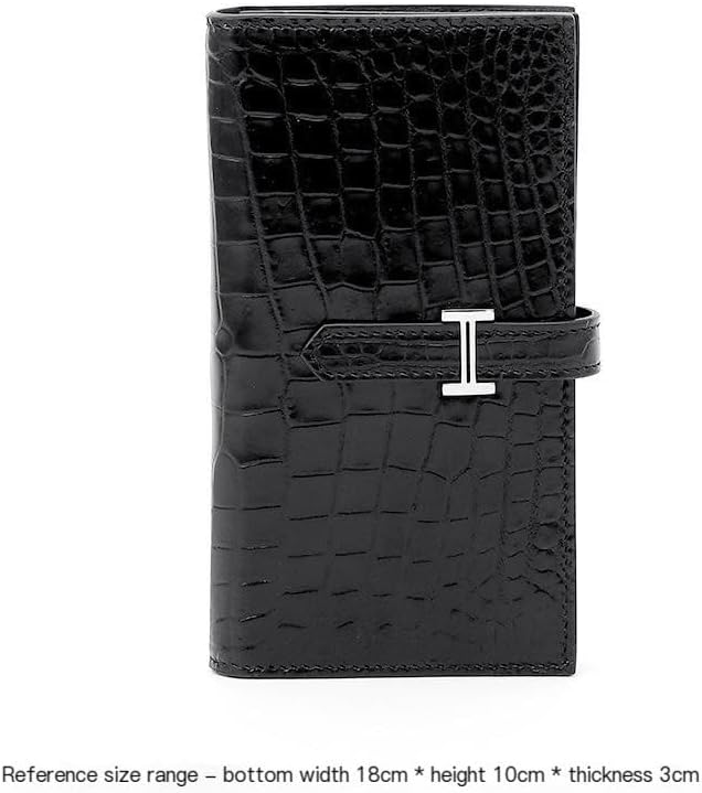 Coin Purse Portefeuille Long for Femme en Cuir de Ventre de Crocodile - Pochette élégante en Cuir véritable for Tailleur Business décontracté.