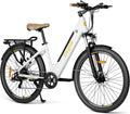 Eleglide T1 Step-Thru Vélo Électrique, Vélo de Trekking électrique, E-Bike 27,5 Pouces, Batterie 36V 12,5AH, 7 Gear, Double Frein à Disque, Blanc VTC Electrique Homme Femme