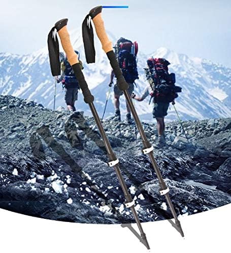 Sac pour bâtons de randonnée Pliables en Alliage d'aluminium, avec réglage Rapide et Verrouillage, idéal pour la randonnée et Le Camping