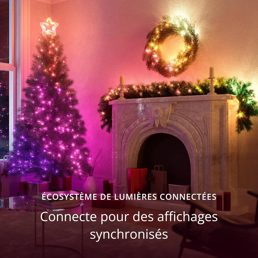 Twinkly - Strings HD - Guirlandes de Noël LED contrôlées par application avec 700 LED RVB 16 millions de couleurs plus blanc chaud, 38,5 mètres, Câble vert