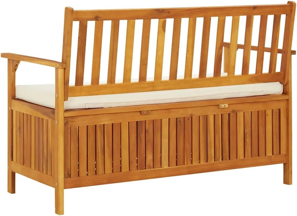 vidaXL Banc de Rangement de Jardin Siège Coffre Stockage Bois d'Acacia Massif