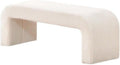 Banc ottoman rembourré en sherpa pelucheux moderne blanc crème pour chambre à coucher, salon, entrée, petit banc élégant pour bout de lit, coiffeuse et décoration d'intérieur