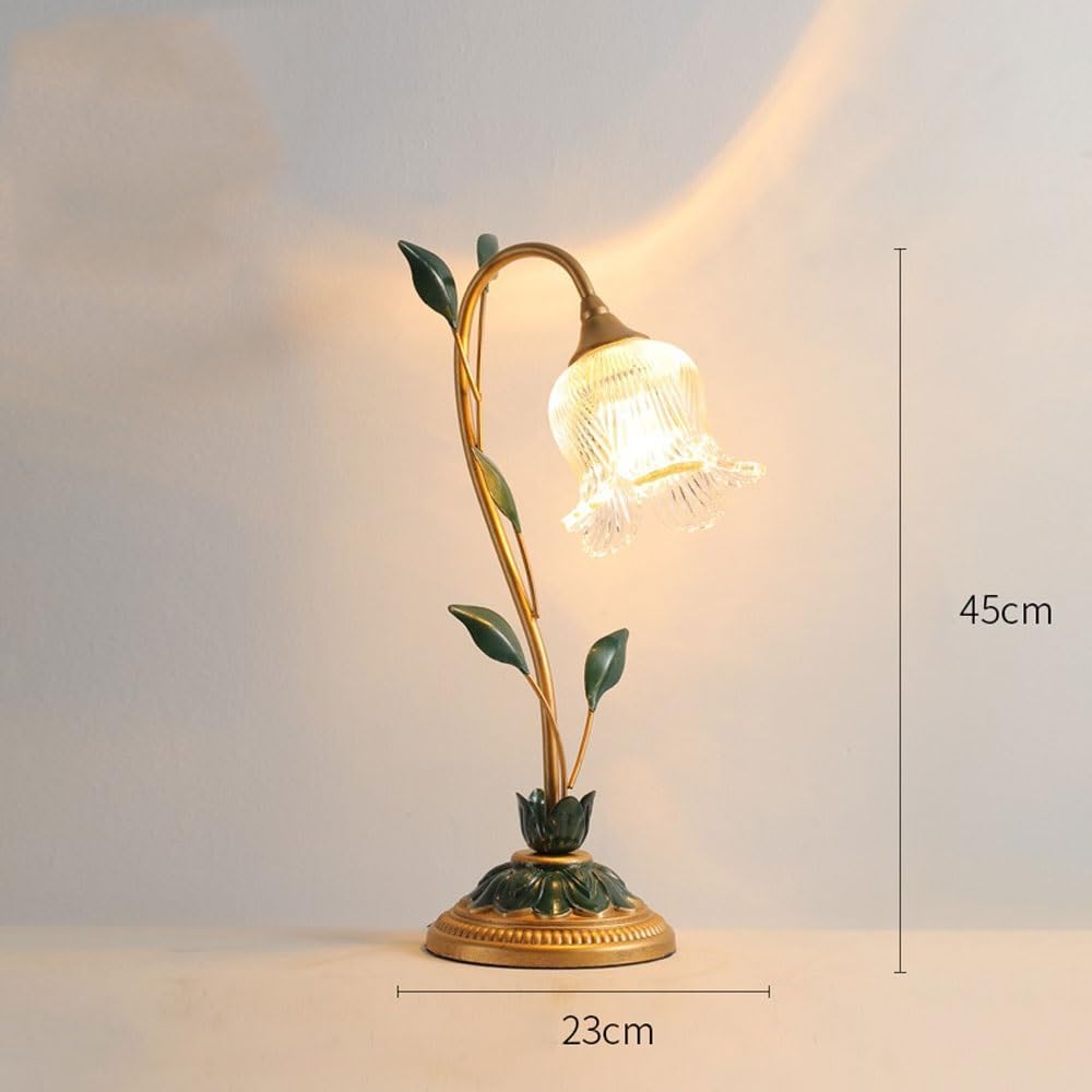 ruyi-1986 Lampes de table Lampe de bureau décorative for chambre à coucher, chevet chaleureux, fleur rose artistique, cadeau Petit