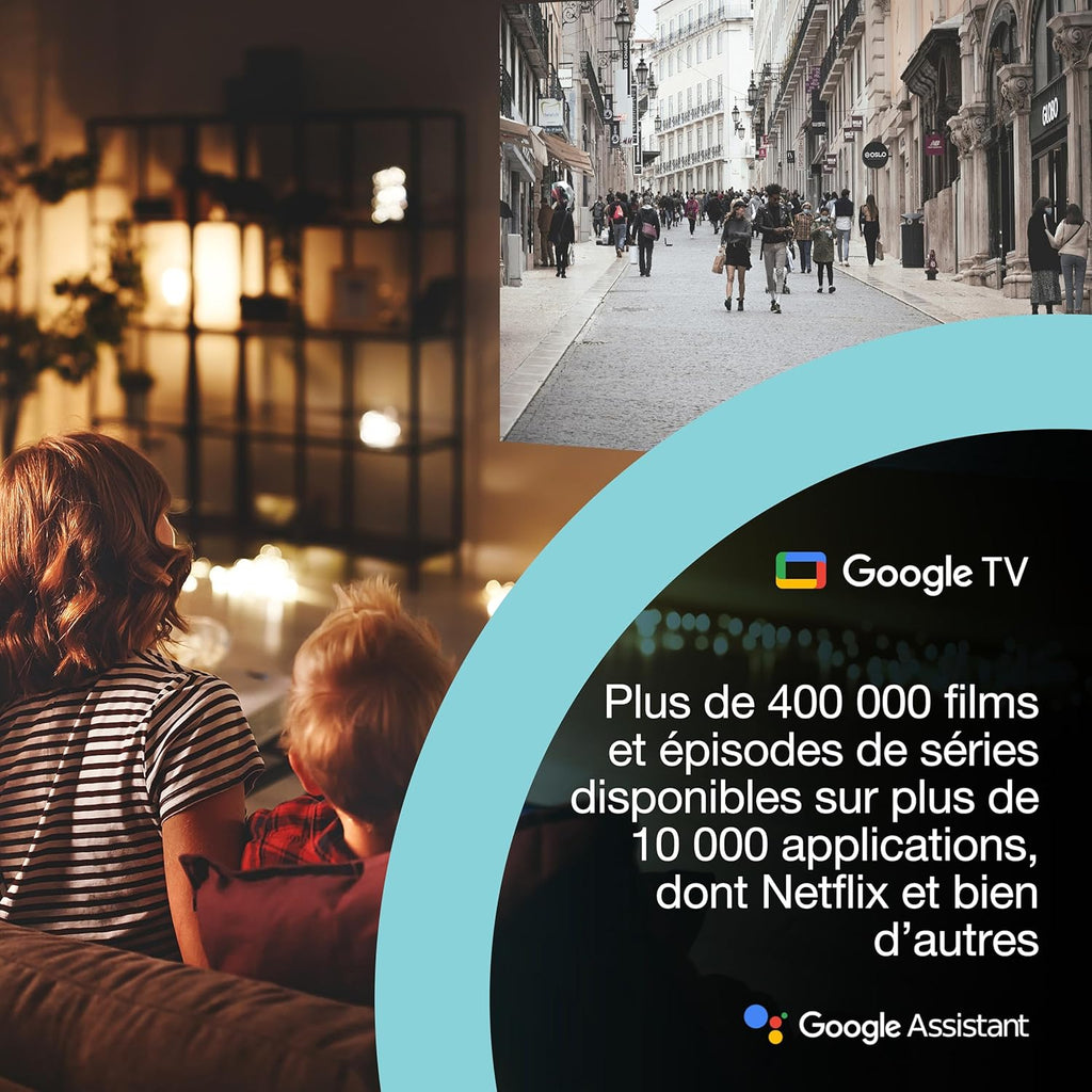 Lifestudio Pop EF-62B Noir métallisé, Projecteur portatif Smart, Google TV, 4k Pro-UHD, Utilisation en intérieur/extérieur, Garantie de 5 Ans*
