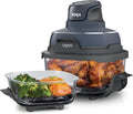 Ninja Crispi Friteuse à air, passe au micro-ondes, au congélateur et au lave-vaisselle, système de cuisson portable en verre non toxique, récipient en verre de 1,5 l et 6 tasses avec couvercles