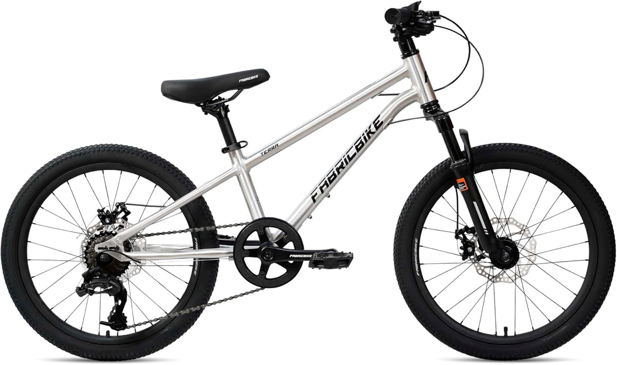 FabricBike Terra - VTT en Aluminium 20 Pouces pour Les Enfants de 6, 7 et 8 Ans, Frein à Disque, 7 Vitesses, Suspension Avant