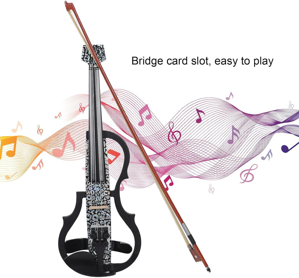 Eujgoov Violon électrique en Fibre de Carbone Vidule Silencieuse Professionnelle avec Ramassage