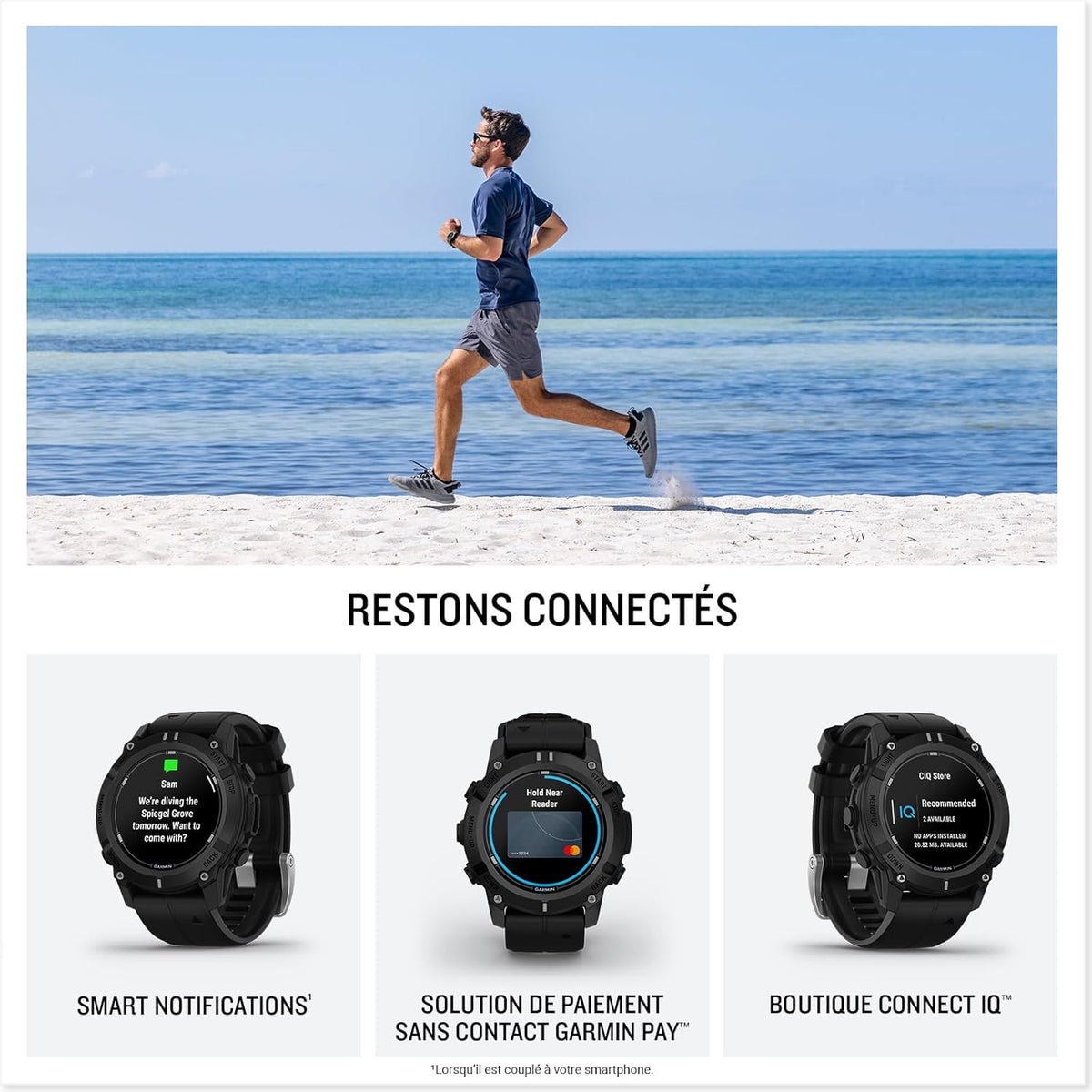 Descent G2 - Montre GPS connectée avec Ordinateur de plongée - Noir avec Bracelet Noir
