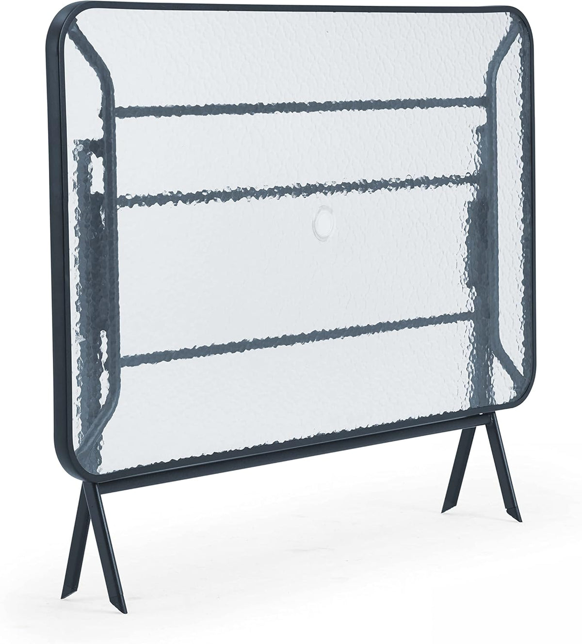 Oviala Table de Jardin et 4 chaises Pliantes en Acier et Verre Noir