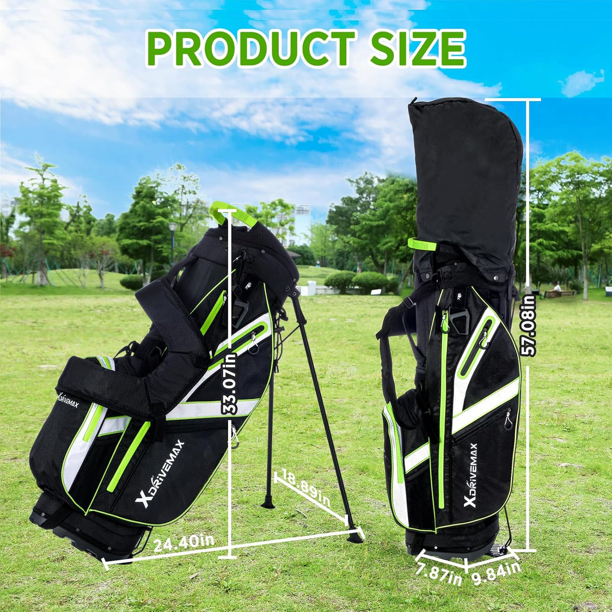 XDriveMax Sac detrepied,Sac deLeger avec Support pour Homme et Femme, Sac trépiedPremium avec Housse de Pluie, Poche Isotherme et Kit d'Accessoires de