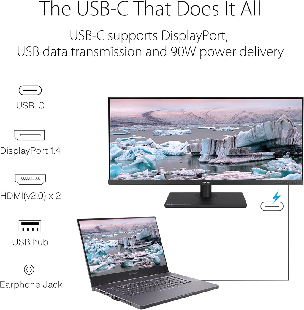 ProArt PA348CGV - Ecran PC 34'' UWQHD - Dalle IPS - 120Hz - 2 ms - 3440x1440-300cd/m² - Display Port, 2X HDMI, 1xUSB-C 90W & 4X USB-A - 98% DCI-P3 - Delta E