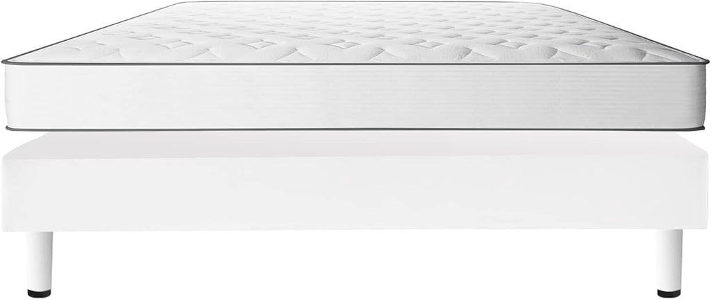 IZTOSS Lit 140x190 avec Sommier Tapissier et Matelas Mémoire de Forme 22cm (L-CD-7)