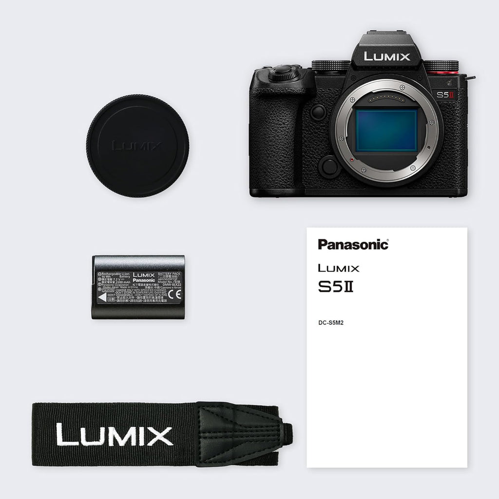 Panasonic Lumix S5M2 I Appareil Photo Hybride Plein Format (24MP, Autofocus Phase, Double Stabilisation, Vidéo 6K 10bit illimité, Rafale AFC 30ips, Tropicalisé) – Version Française