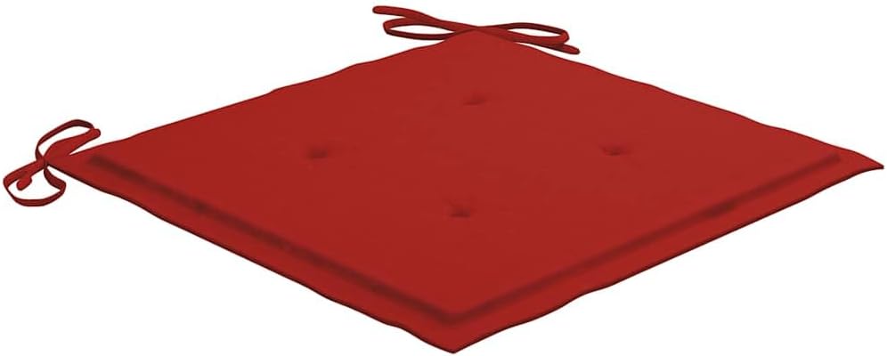 Fauteuil à Bascule en Teck Massif, avec Coussin Rouge, Design Confortable et Durable, Fauteuil a Bascule Exterieur, Fauteuils de Jardin, pour Intérieur et Extérieur, Rouge, 58 x 92.5 x 106 cm