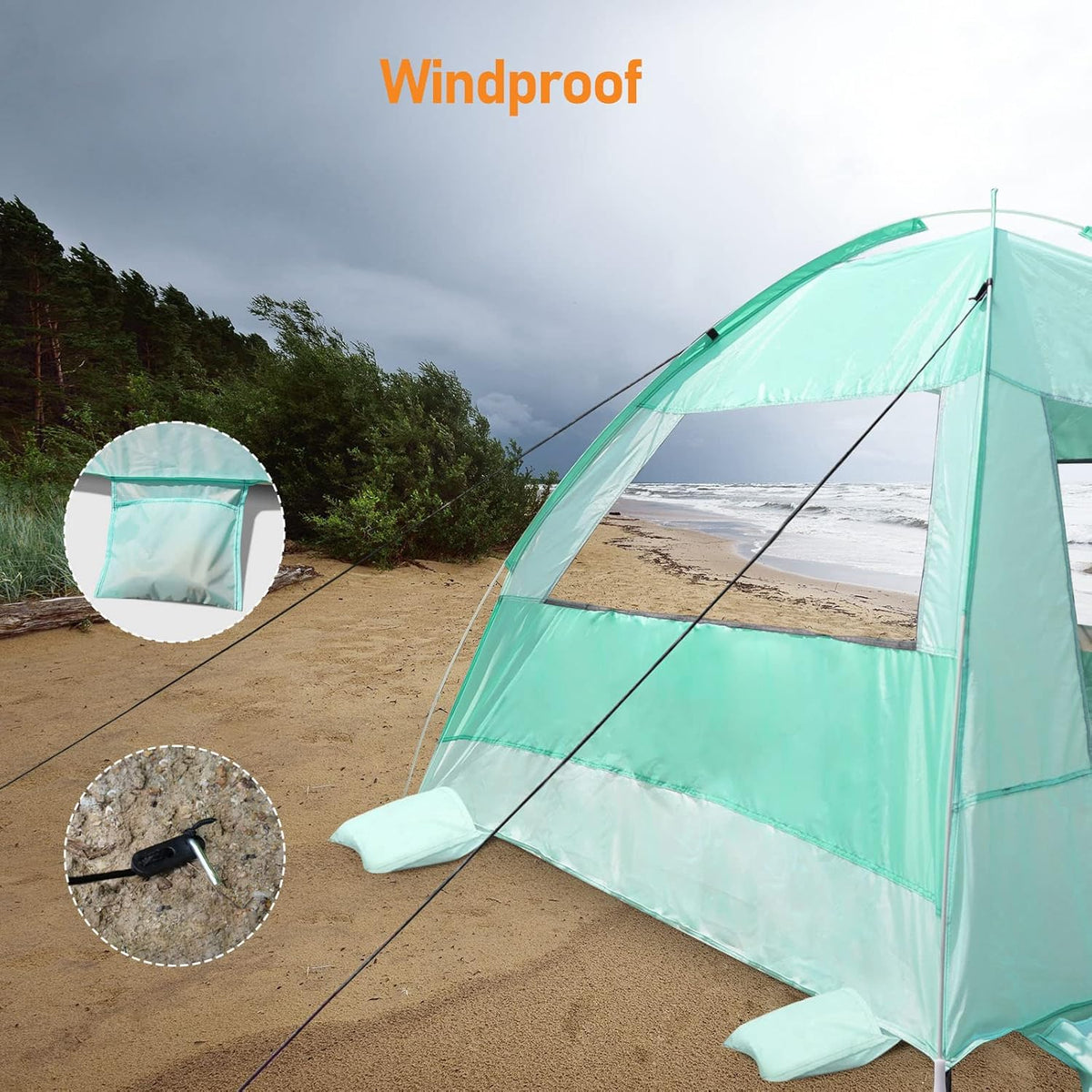 Zyerch Tente de Plage Pop up Tente de Plage Camping Abri solaire