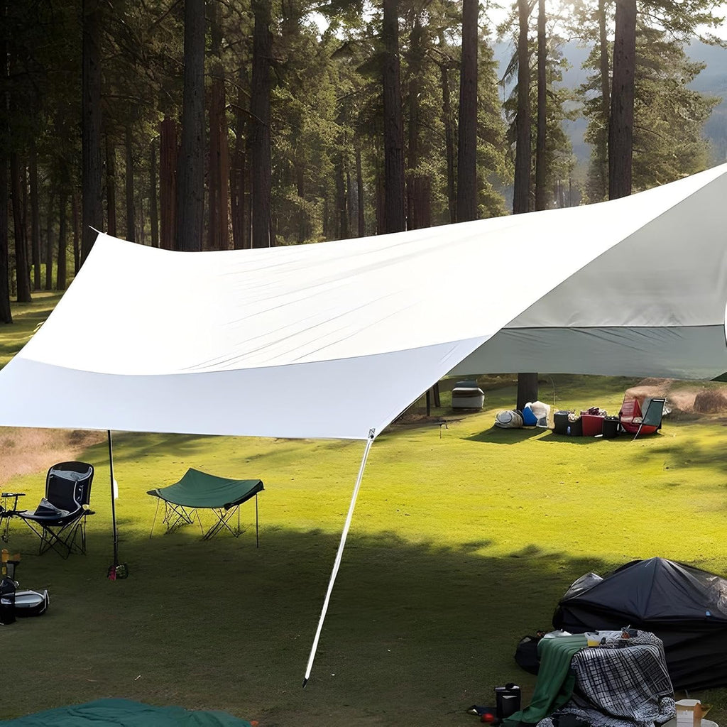 Shelter DE SORME DE Tente DE Place, auvent de Plage, 17,06 pi × 14,76 pi Cauvre de Tente de Camping, Grande Couverture, Sunshade Lourds, Protection UV pour Le randonnée