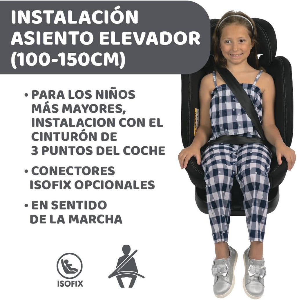 Chicco UnicoEvoI-Size, Siège Auto 0-36 Kg, homologué ECE R129/03, Isofix 360° pivotant et inclinable, Groupe 0+/1/2/3 De 0 à 12 ans, Black
