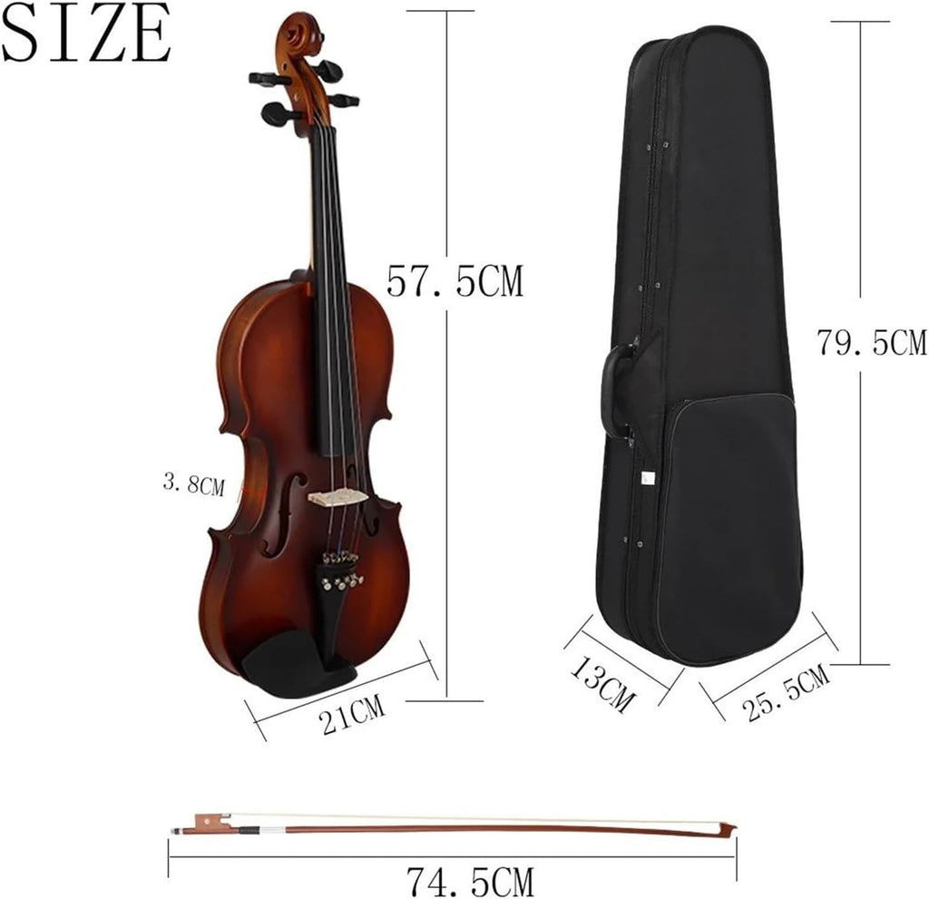 Ensemble D'instruments De Violon Violon 4/4 Professionnel Pour Adulte Fait Main Avec Étui Archet Et Cordes