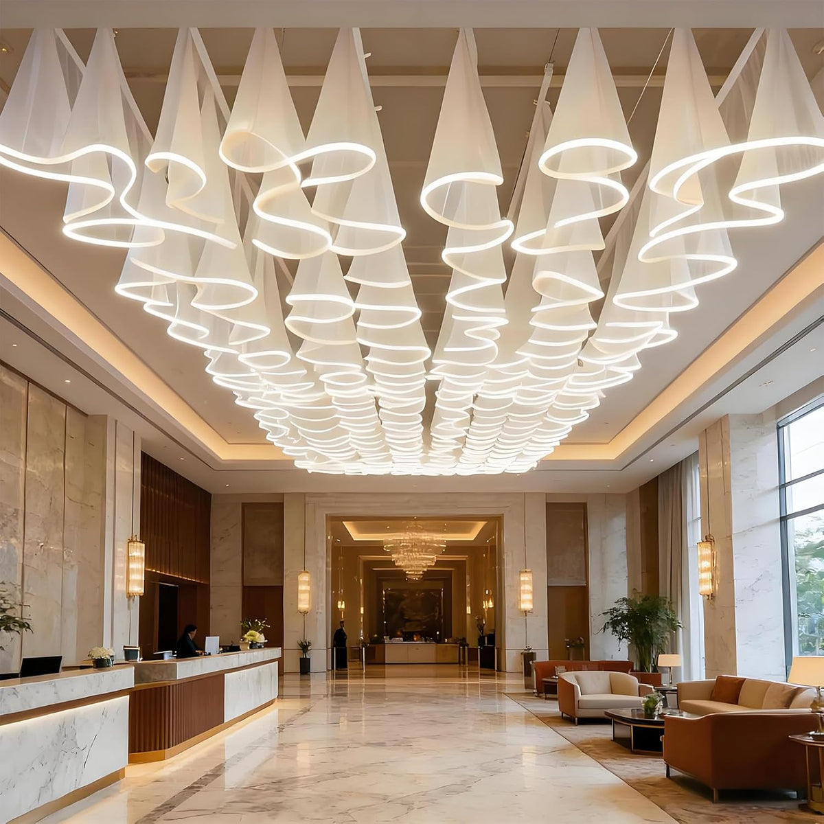 BANGBANGJI Guirlande Lumineuse décorative pour Rideaux de Mariage, Bande Lumineuse décorative pour Plafond de Mariage, Facile à Installer 100mx0.6m-WhiteVeil+WarmLight