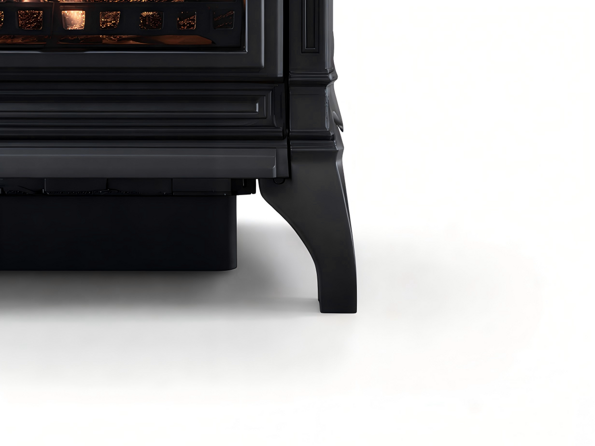 Cheminée à gaz - métal 70x40x82 cm - noir - style classique