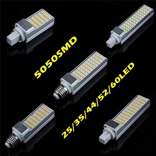 RZL Éclairage, Lot de 20 ampoules LED, AC85V-265V 5W/7W/10W/11W/13W E27/G24, ampoule à culot horizontal(Cold White,G24 13W)