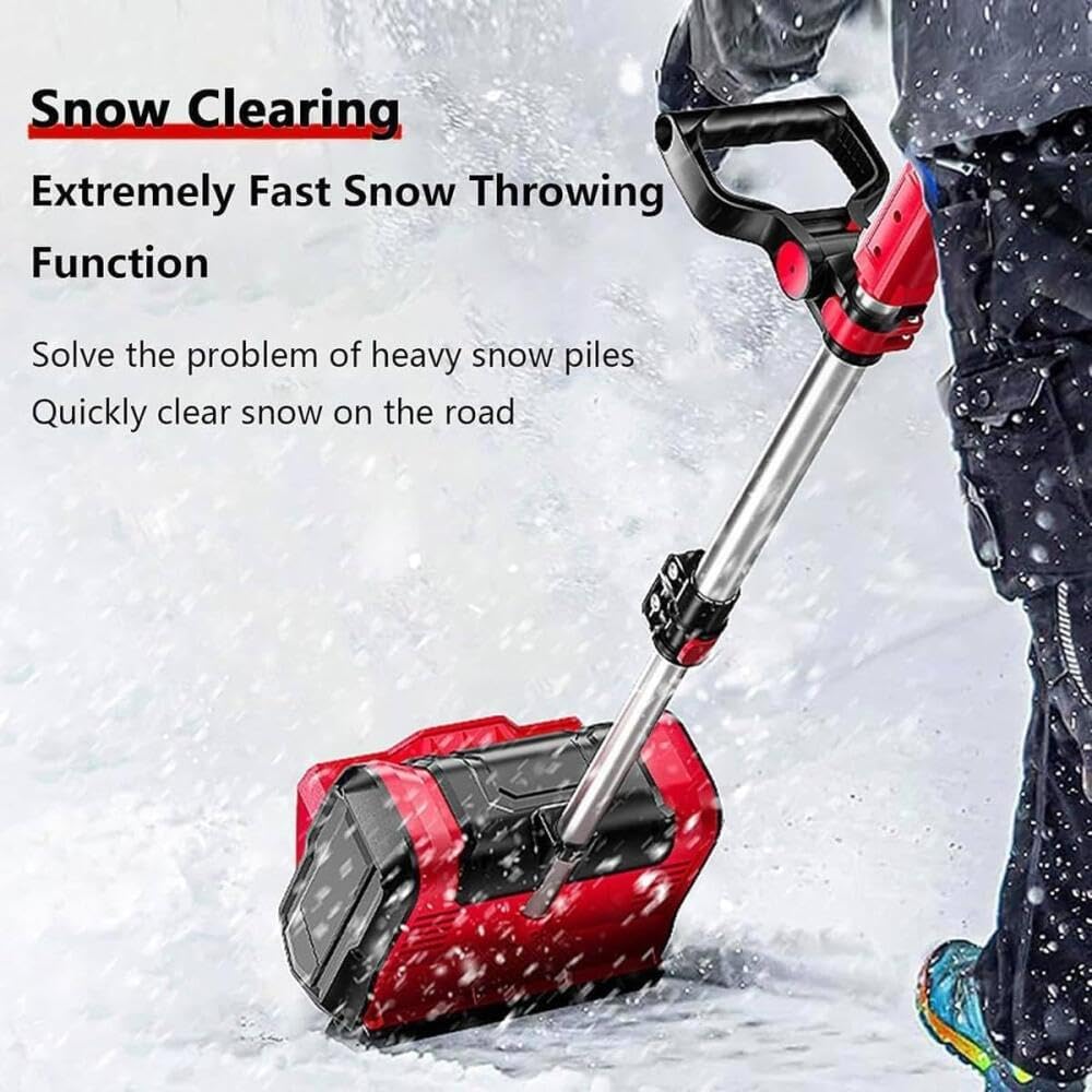 Déneigeuse sans Fil, 1200 W, Batterie 20 V Double, Largeur 32 Cm, Profondeur De Déneigement 16 Cm, Manche Télescopique Réglable 46-55 Cm, pour Allée, Patio Et Jardin