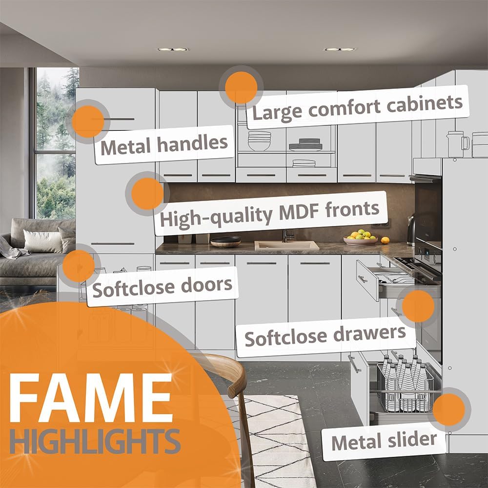 Vicco Meuble Cuisine Fame-Line, Chêne de Force doré/Anthracite, 50 cm sans Plan de Travail