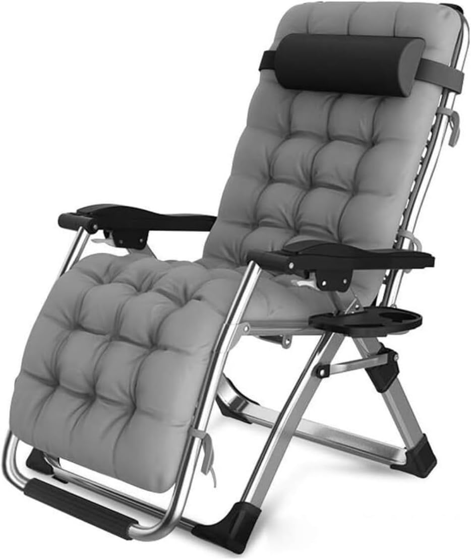 DANNMPX Chaise Longue Chaise Longue Pliante Chaises Inclinables Dossier Fauteuil Plage Jardin Portable Voyage Camping en Plein Air Pliante Relaxation A+Cushion
