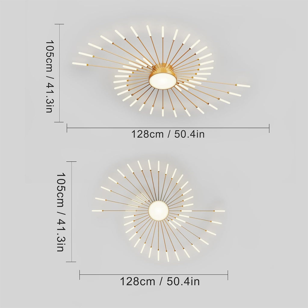 RRBEST Plafonnier LED Moderne Pour Salon,Acrylique Luminaire Plafonnier,Intérieur Design lampes de décoration pour salon chambre à coucher et salle à manger Or,42+1 Tête