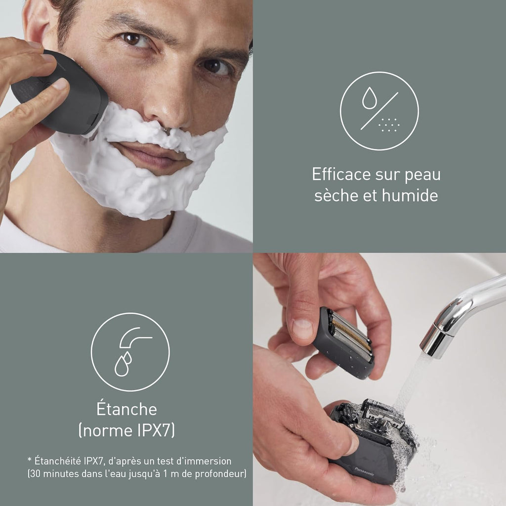 Panasonic Series 900s ES-PV3B-K Rasoir Électrique 5 Lames, Rasoir Compact, Capteur de Barbe Réactif, USB-C, Utilisation Sec & Humide, Noir Mat