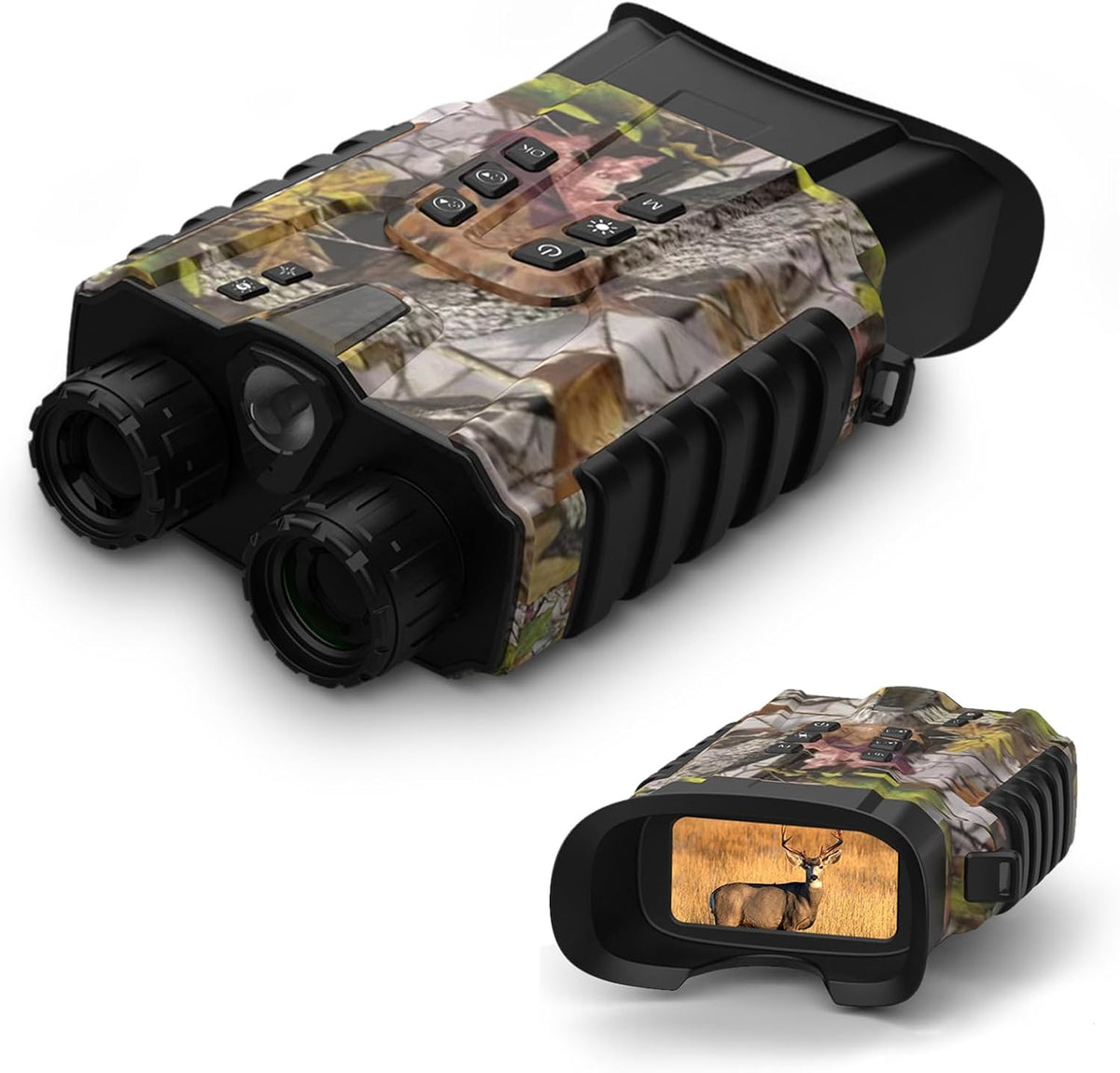 Kavolet Jumelles de vision nocturne 500 m, couleur, zoom optique 4x/numérique 8x, rechargeable 5200 mAh, observation oiseaux, camping, chasse