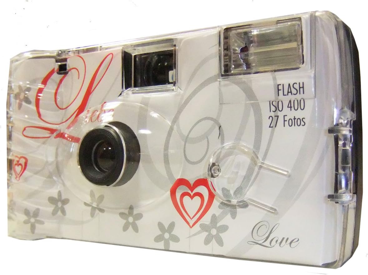 TopShot Lot de 12 appareils Photo jetables pour 27 Photos avec Flash Blanc