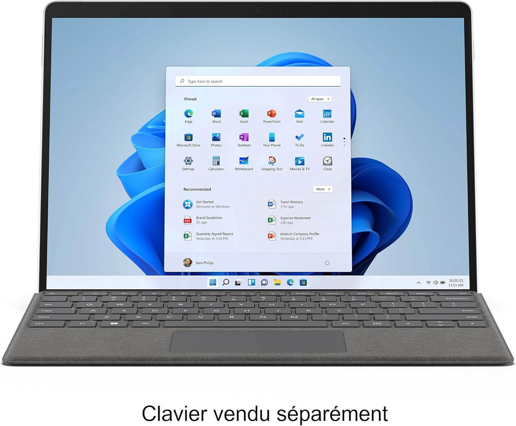 Microsoft Surface Pro 8 Ordinateur Portable (Windows 11,écran tactile 13’’, 8 Go RAM, 128 Go SSD,Core i5) Platine